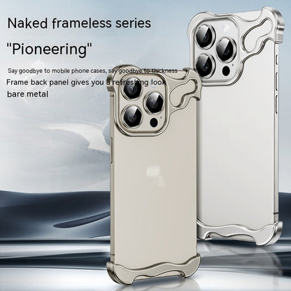 “Metal Corner Shockproof Frameless Phone Case – Anti-Fall Protection”