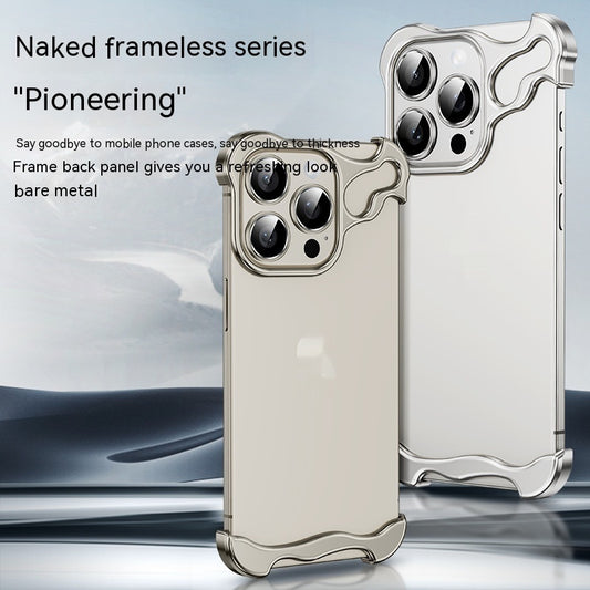 “Metal Corner Shockproof Frameless Phone Case – Anti-Fall Protection”
