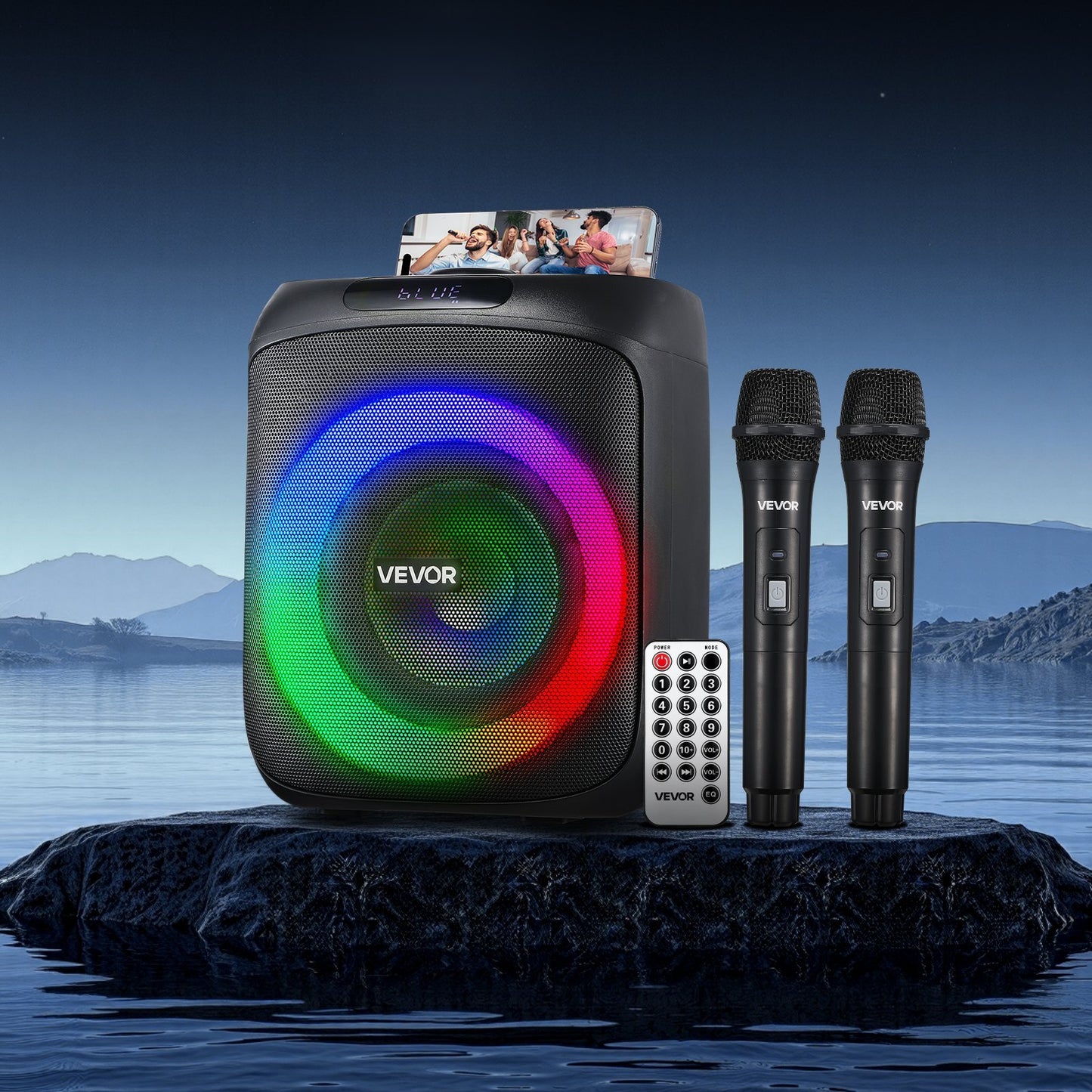 Adult Party Karaoke Machine – 30W Portable Bluetooth Speaker with 2 Wireless Mics (6.5")