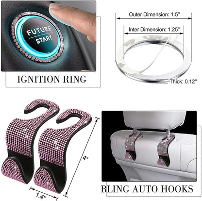 Car Interior Bling Hook Set – Diamond Style