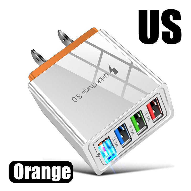 4-Port USB Wall Charger – Fast 5V/3A Output