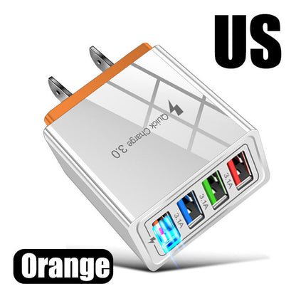 4-Port USB Wall Charger – Fast 5V/3A Output