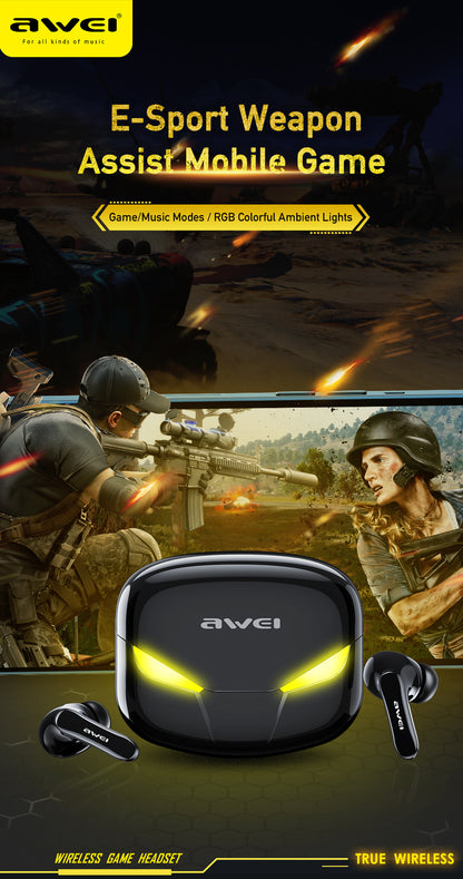 AWEI True Wireless Bluetooth Earbuds – Includes Charging Case