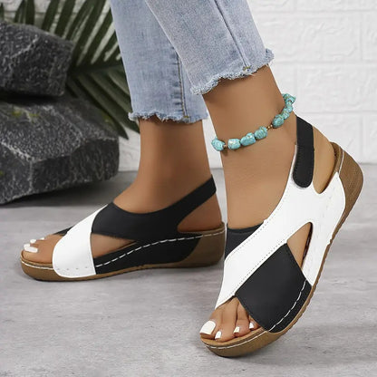 Stylish Colorblock Wedges – Chic Summer Sandals for Women | Save 10% Today