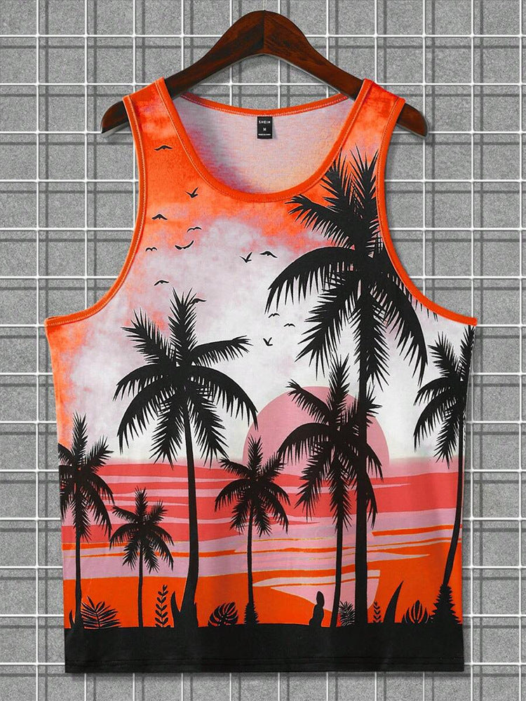 Men’s 3D Printed Hawaiian Sleeveless Tank Top | Save 20% Today!