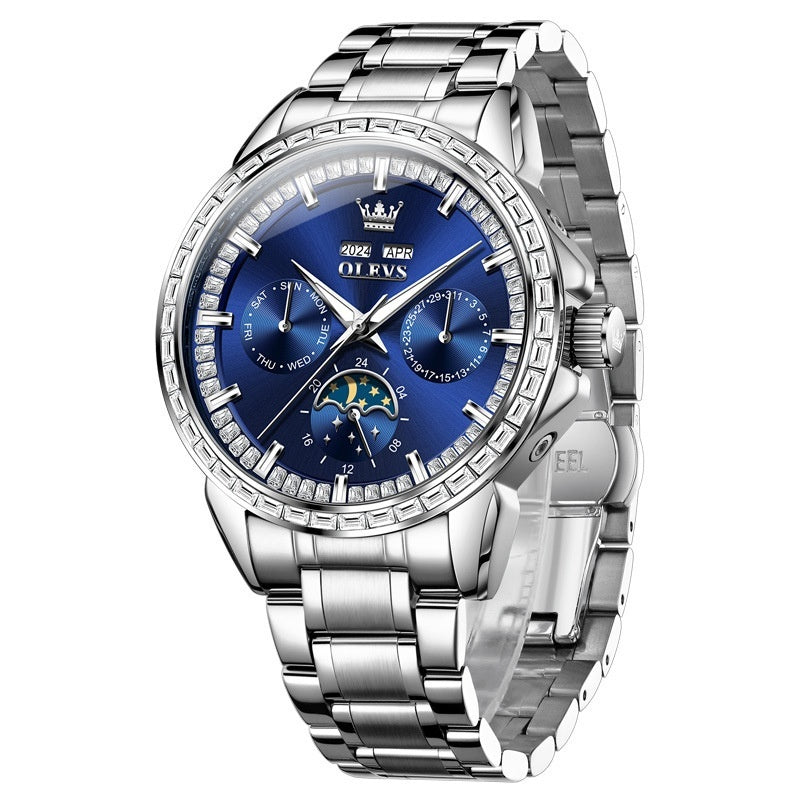 Men’s Luxury Automatic Watch – Multi-Function Design with Diamond Accents | Save 10% Today!”