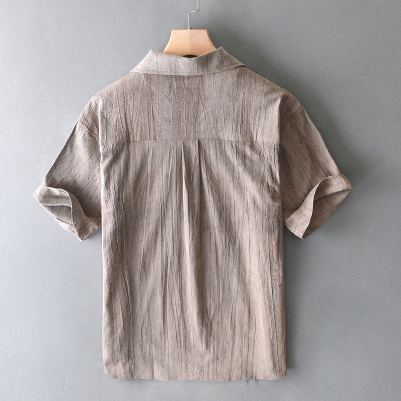 Men’s Retro Cotton-Linen Short Sleeve Shirt | Save 20% Today!