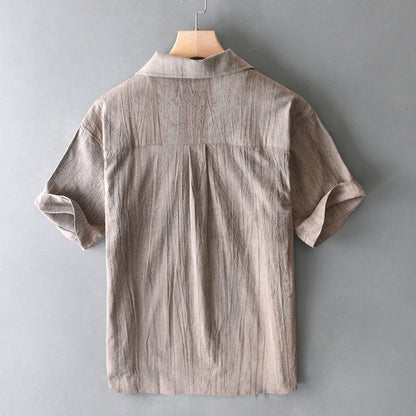 Men’s Retro Cotton-Linen Short Sleeve Shirt | Save 20% Today!
