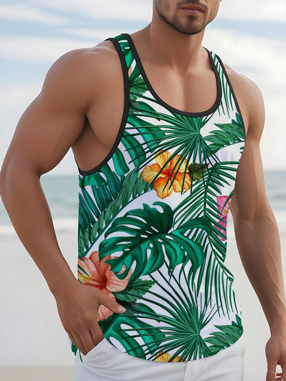 Men’s 3D Printed Hawaiian Sleeveless Tank Top | Save 20% Today!