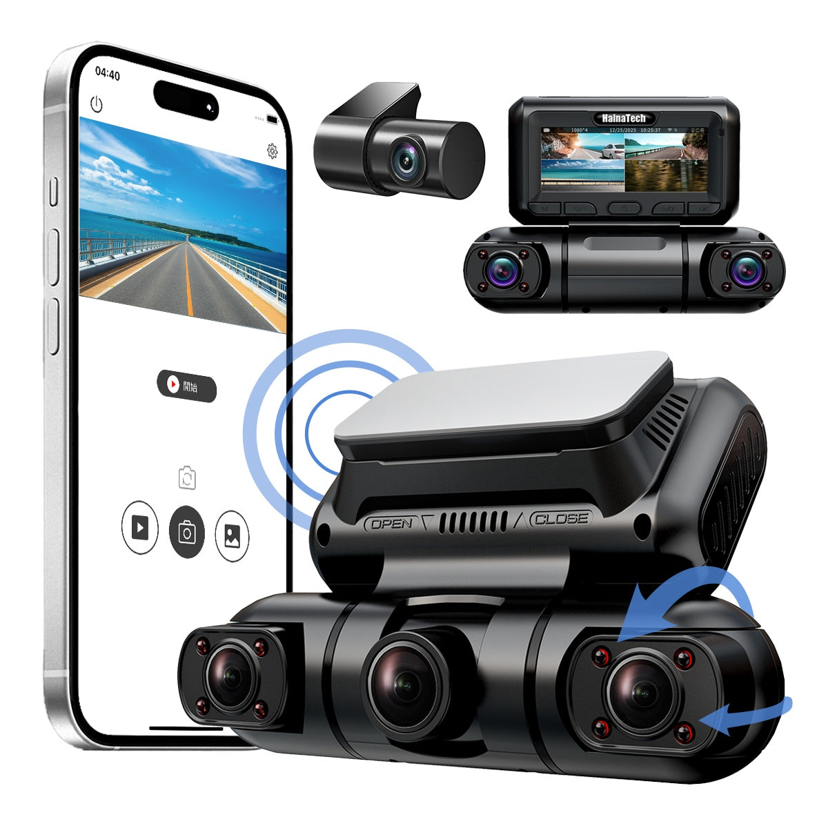 Haina tech 360° Dash Cam – Full Surround View, GPS, Wi-Fi, Night Vision + Free 128GB Card - SAVE $102