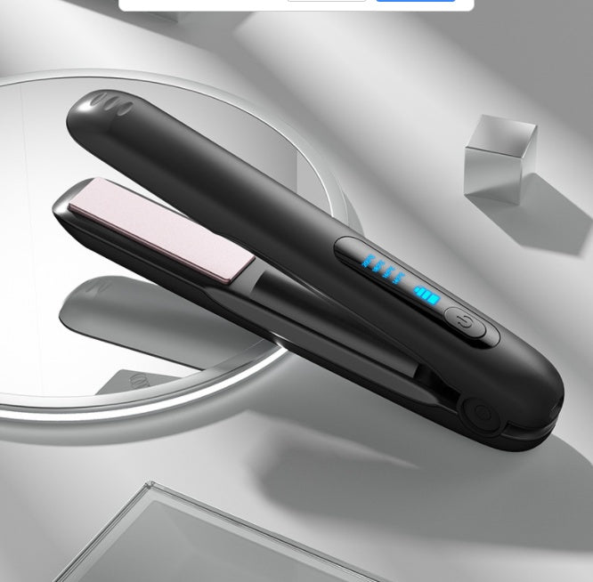 Portable USB Rechargeable Hair Straightener – 2-in-1 Curler with 4 Heat Levels (200°C) - Save 30%