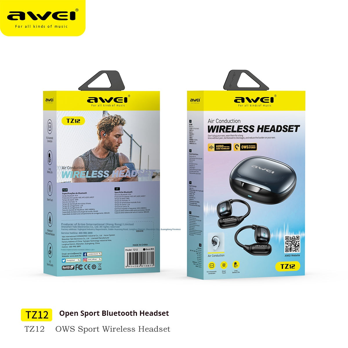 AWEI Open-Ear Bluetooth Headset