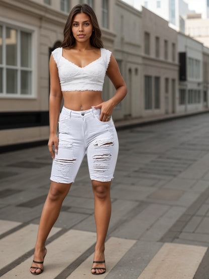 Summer Chic Frayed Denim Shorts – Save 20% Today!