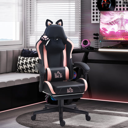 Pink Ergonomic Gaming Chair – Adjustable Racing Design