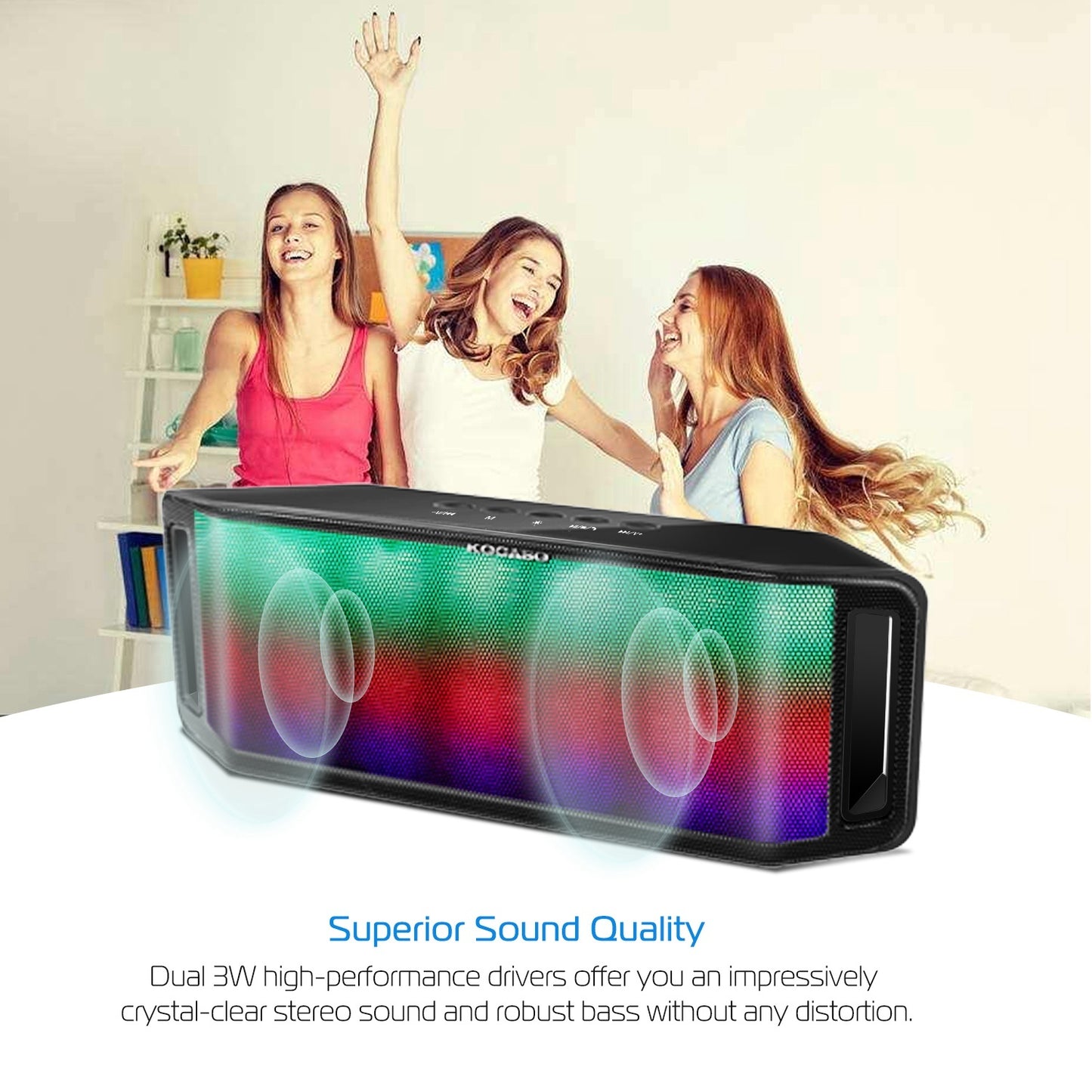 Multicolor LED Bluetooth Speaker – FM, USB, Aux for Travel & Party - SAVE $12