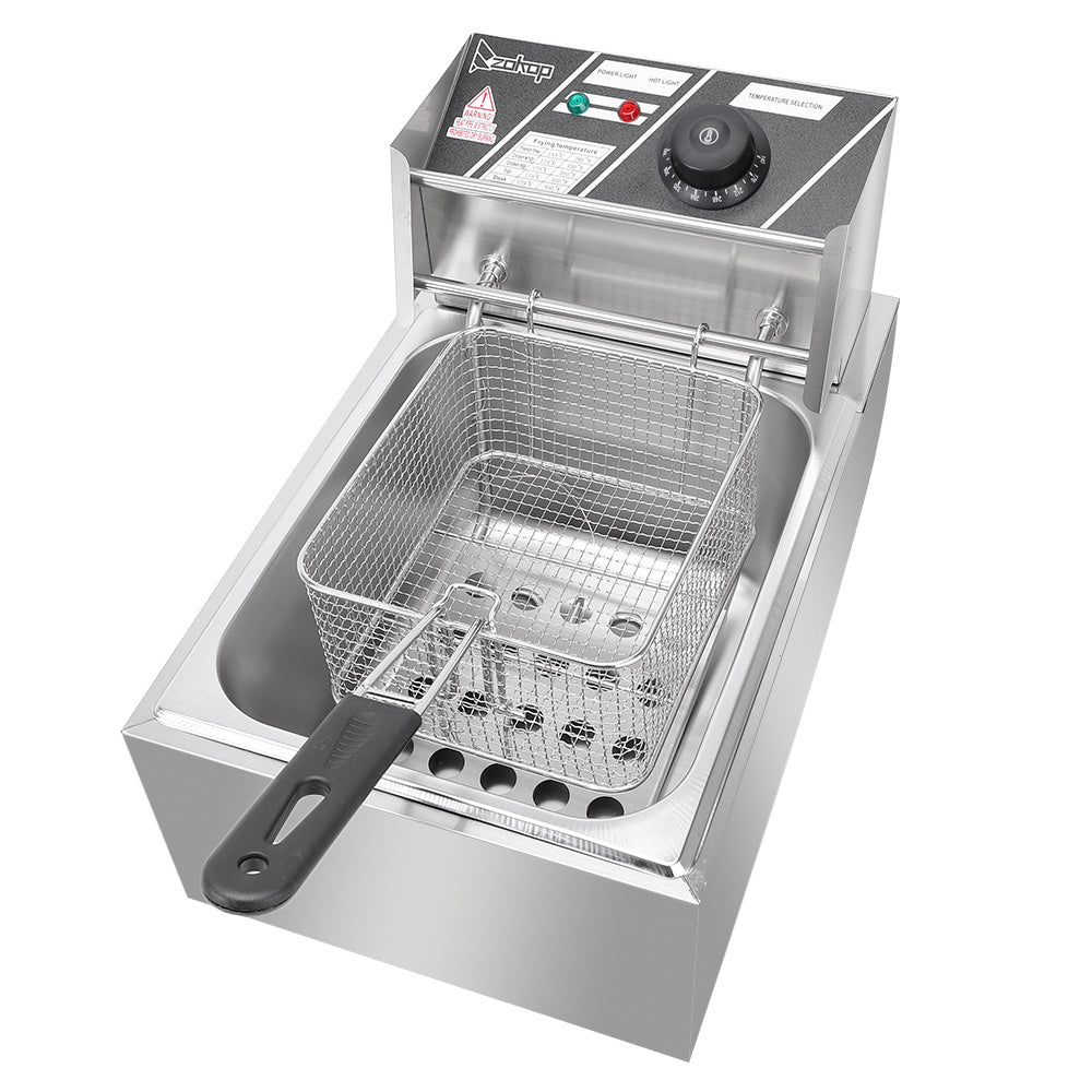Electric Fryer Silver Stainless Steel Single Cylinder - SAVE 30%