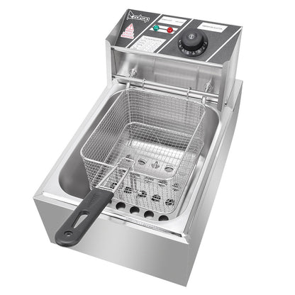 Electric Fryer Silver Stainless Steel Single Cylinder - SAVE 30%