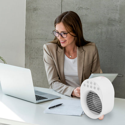 "Win a 4-in-1 Portable Mini Air Conditioner Fan – USB Rechargeable, Mist Cooling, Humidifier & LED Lights! Exclusive Giveaway Only!"