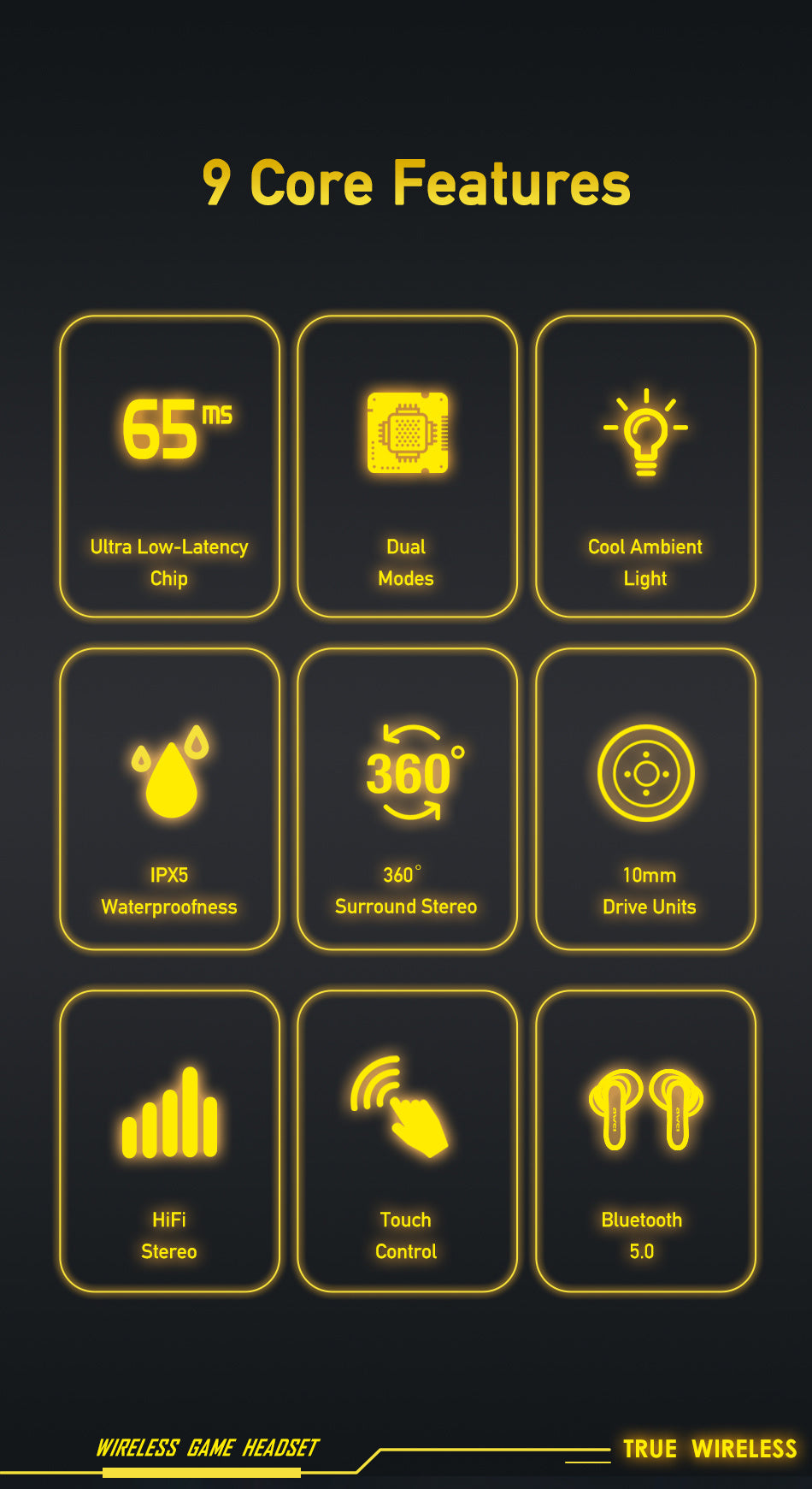 AWEI True Wireless Bluetooth Earbuds – Includes Charging Case