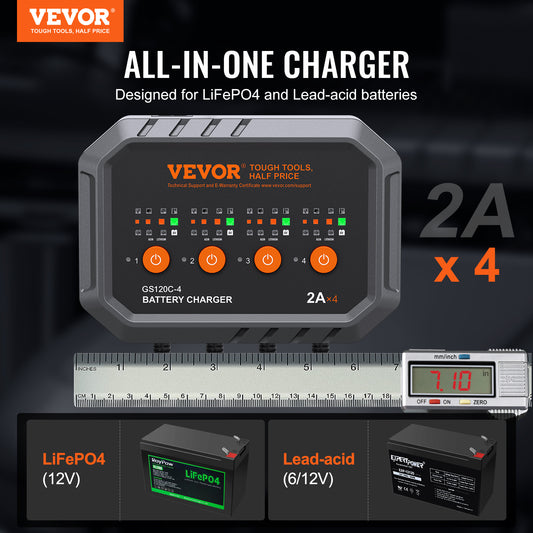 VEVOR 8A Smart Car Battery Charger – LiFePO4 & Lead-Acid - SAVE $273