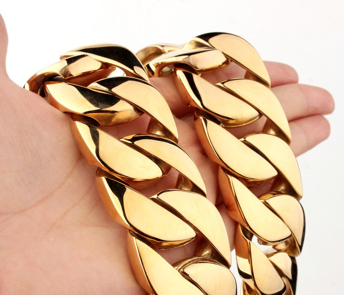 Men’s Titanium Steel Chain Necklace – Durable Vacuum-Plated Design | Save 10% Today!