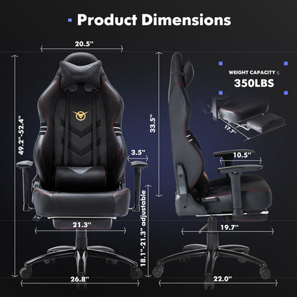 350lbs Racing Gaming Chair – Tall Ergonomic Computer Seat
