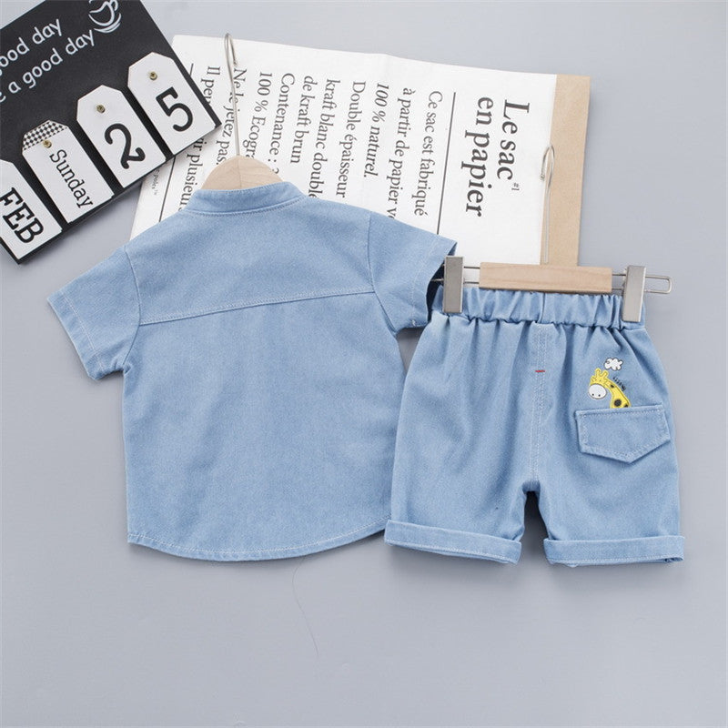 Boys’ Denim Two-Piece Set – Short-Sleeve Top & Shorts • Save 30% Today!