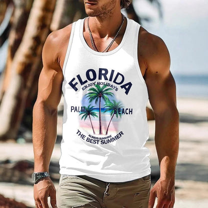 Men’s 3D Printed Hawaiian Sleeveless Tank Top | Save 20% Today!