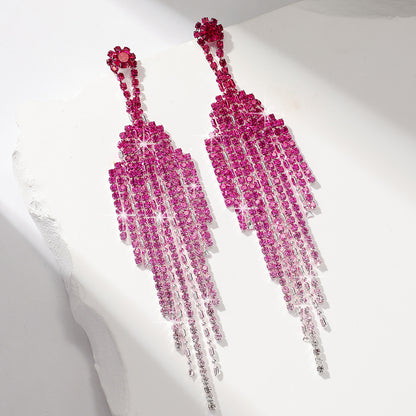 Elegant Rhinestone Tassel Earrings – Sparkling Statement Dangles for Women | Save 10% Today