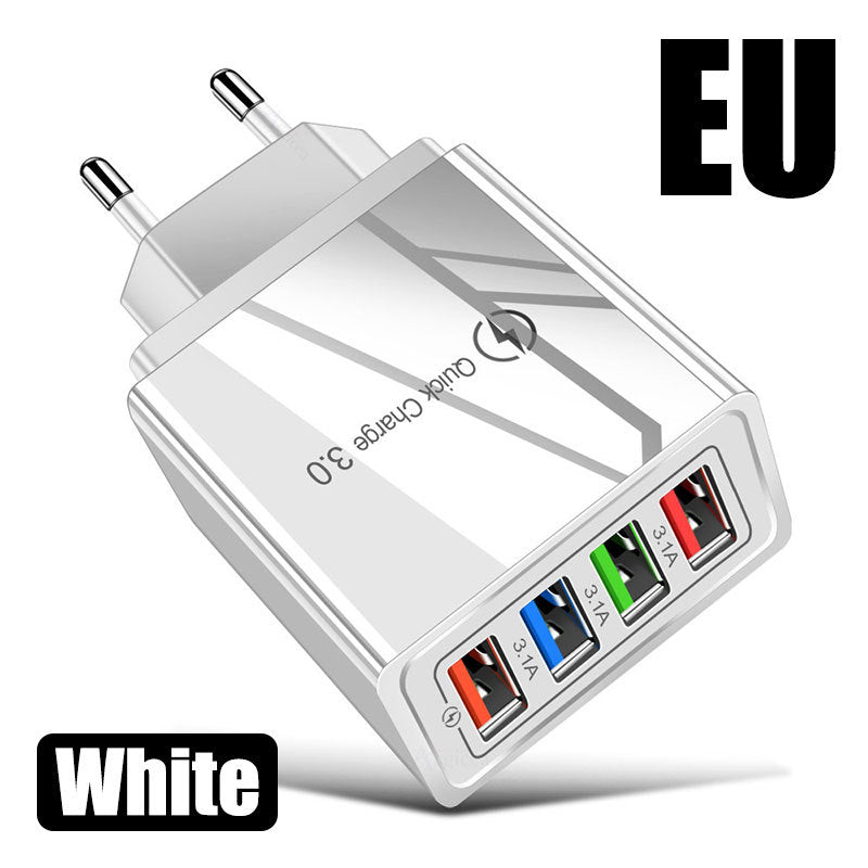 4-Port USB Wall Charger – Fast 5V/3A Output
