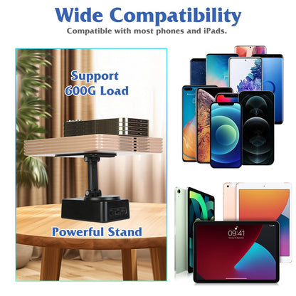 4-in-1 Foldable Wireless Speaker & Phone Stand with Power Bank and RGB Light