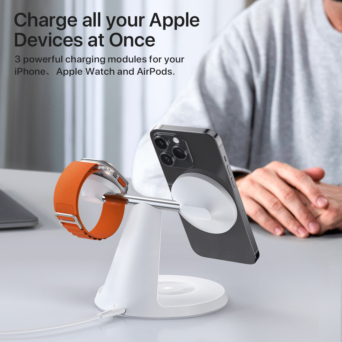 Luxury 3-in-1 MagSafe Charging Stand – Fast, Secure & Stylish - SAVE $83