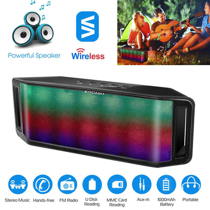 Multicolor LED Bluetooth Speaker – FM, USB, Aux for Travel & Party - SAVE $12