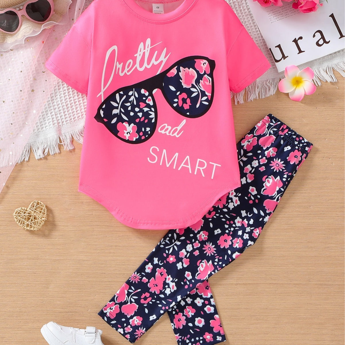 Girls Summer Top & Pants Set – Cute Heat-Print Design | Save 30% Today!