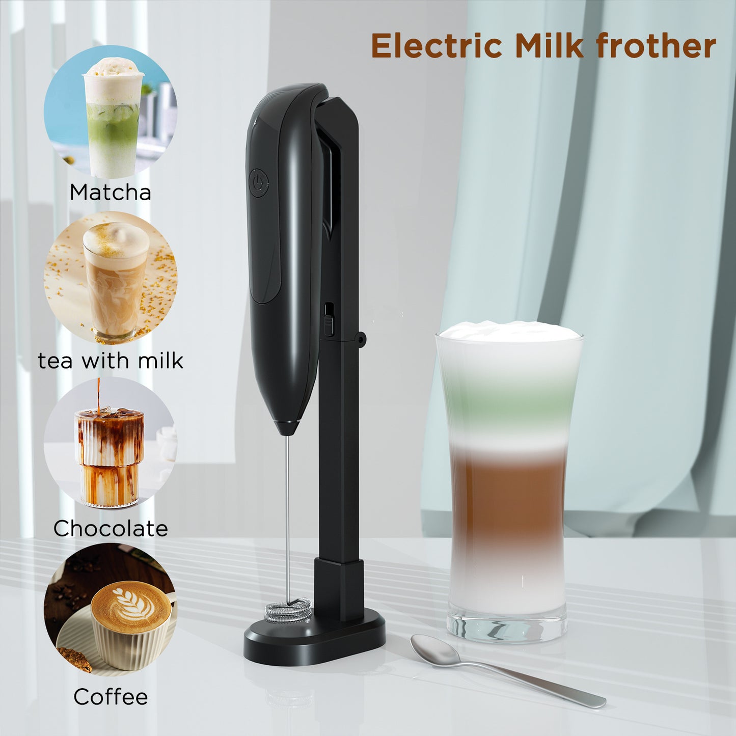 Rechargeable Wireless Handheld Mixer – Egg Beater & Foam Maker for Home Use