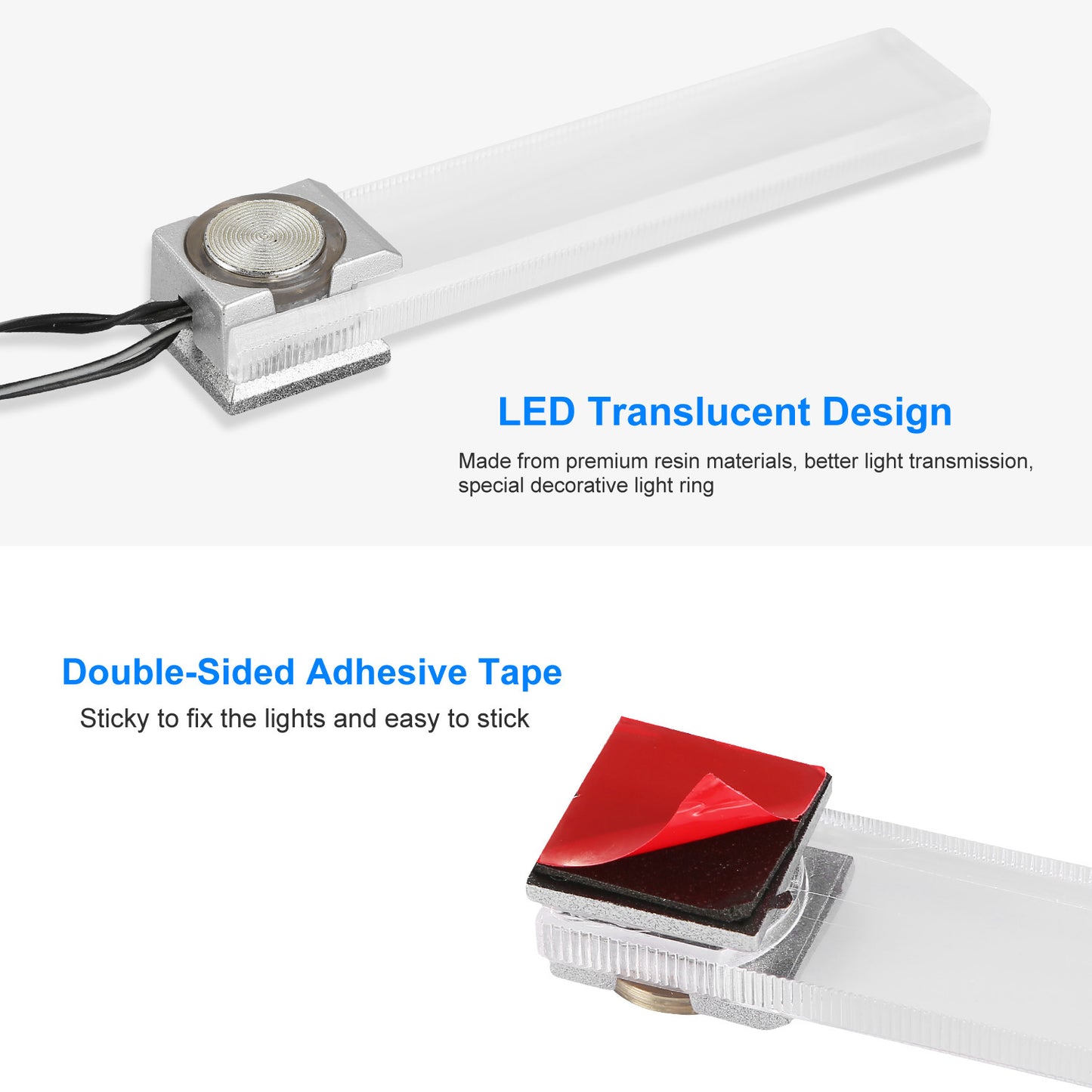 4PCS Car Interior LED Ambient Lights – Blue DC 12V