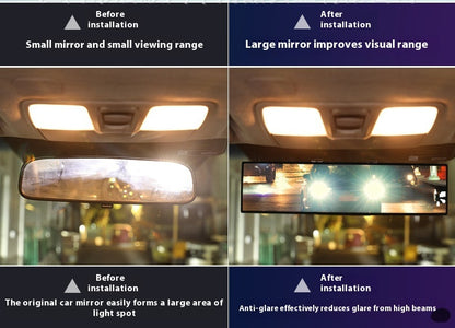 Large HD Car Rearview Mirror – Blue Anti-Glare Glass - SAVE 20