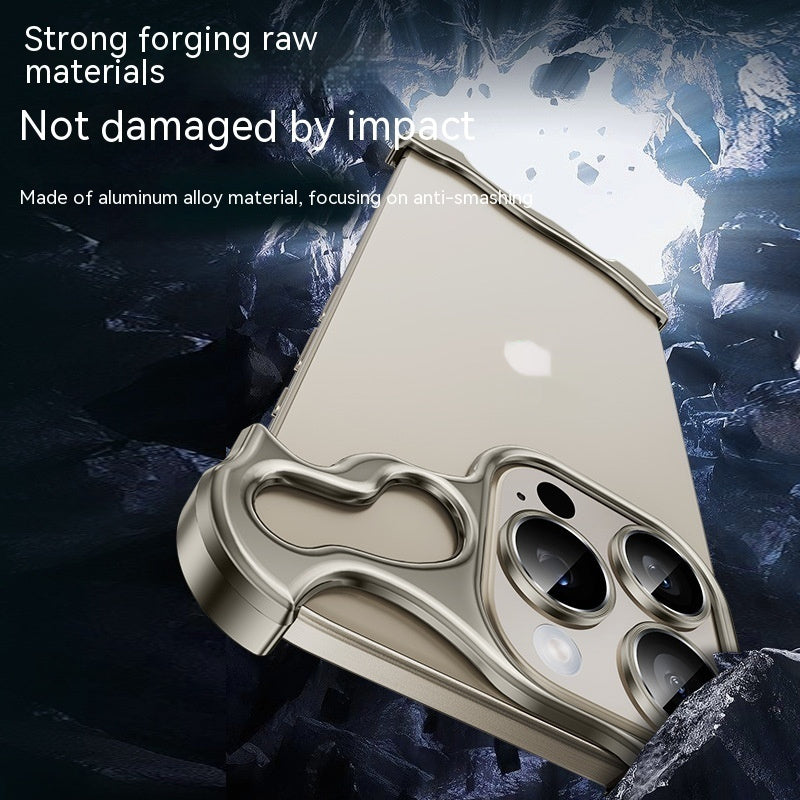“Metal Corner Shockproof Frameless Phone Case – Anti-Fall Protection”