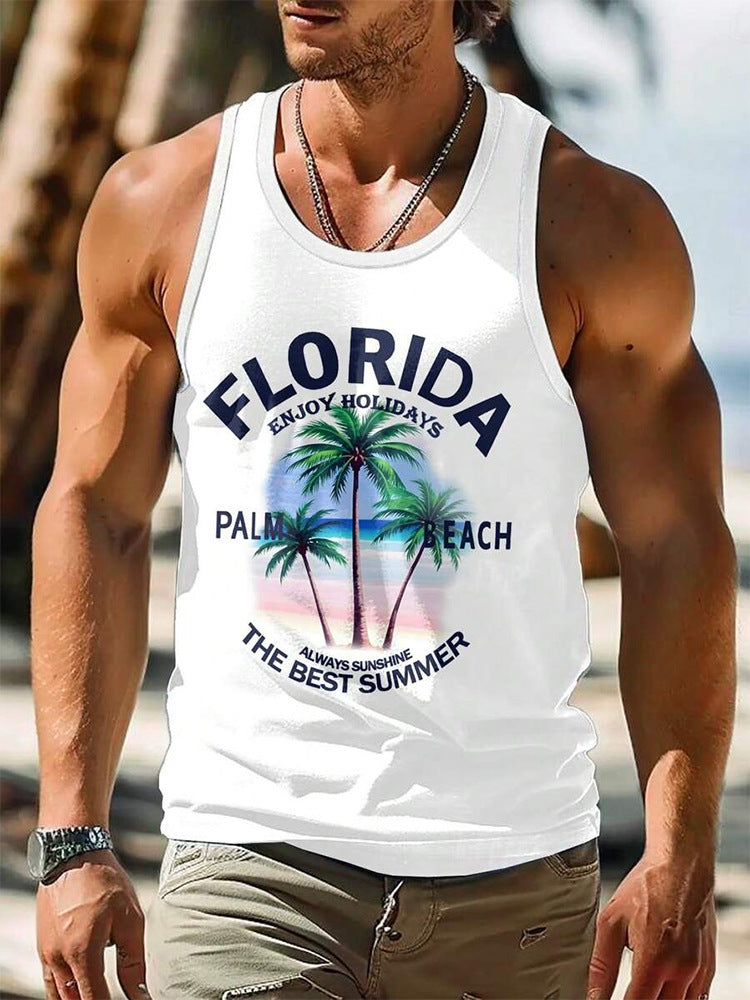 Men’s 3D Printed Hawaiian Sleeveless Tank Top | Save 20% Today!
