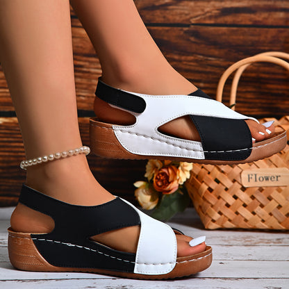 Stylish Colorblock Wedges – Chic Summer Sandals for Women | Save 10% Today