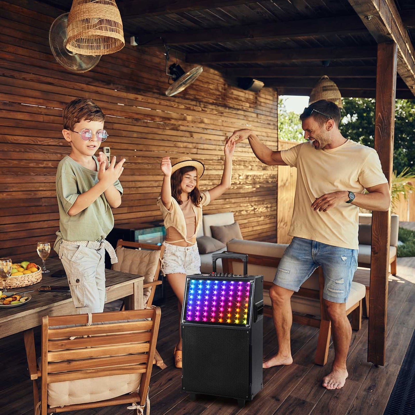12in 60W LED Spectrum Light Bluetooth Remote Control Rod Speaker