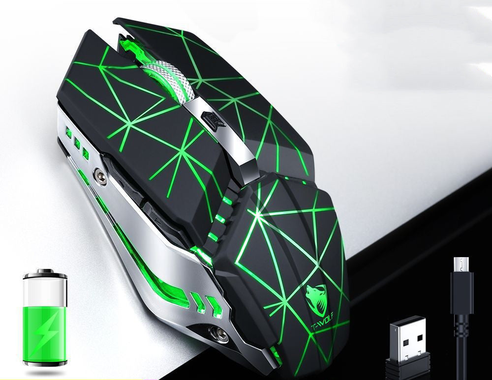 Wireless Silent Charging Gaming Mouse with LED Glow