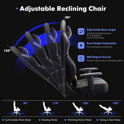 350lbs Racing Gaming Chair – Tall Ergonomic Computer Seat