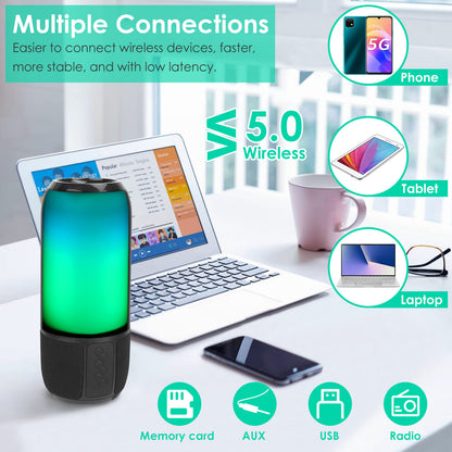 Portable Bluetooth Speaker with LED Lights
