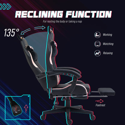 Pink Ergonomic Gaming Chair – Adjustable Racing Design