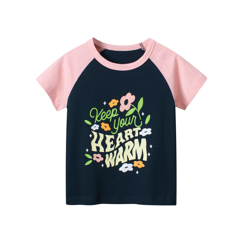 Girls Letter Print Short Sleeve Tee – Cute, comfy, and perfect for everyday wear. Save 30% today!