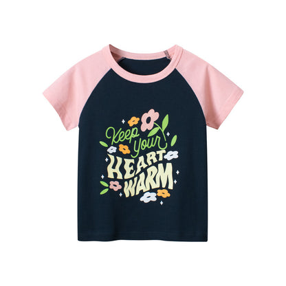 Girls Letter Print Short Sleeve Tee – Cute, comfy, and perfect for everyday wear. Save 30% today!