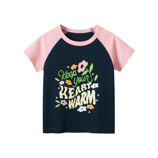 Girls Letter Print Short Sleeve Tee – Cute, comfy, and perfect for everyday wear. Save 30% today!