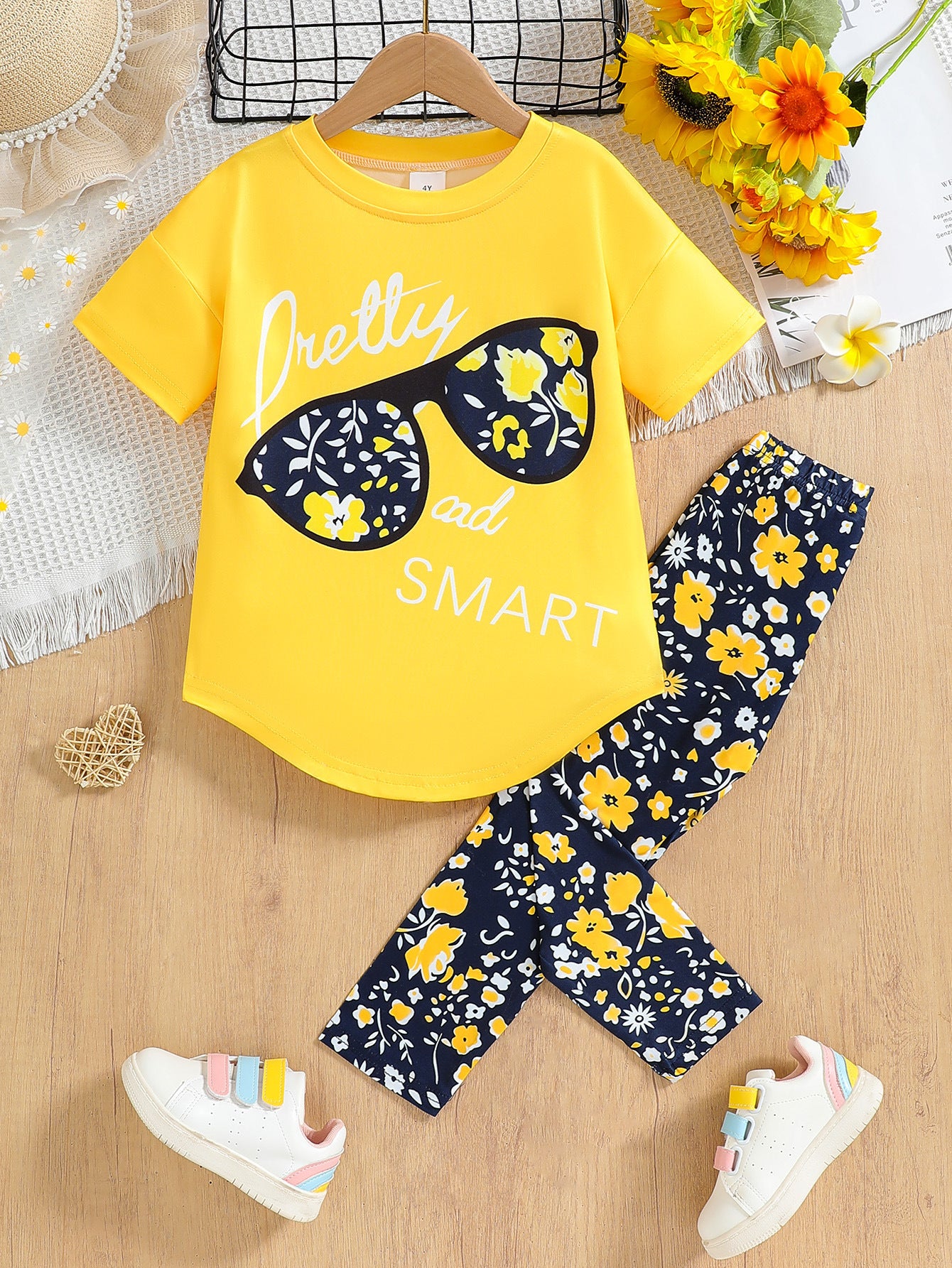 Girls Summer Top & Pants Set – Cute Heat-Print Design | Save 30% Today!