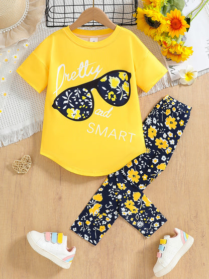 Girls Summer Top & Pants Set – Cute Heat-Print Design | Save 30% Today!